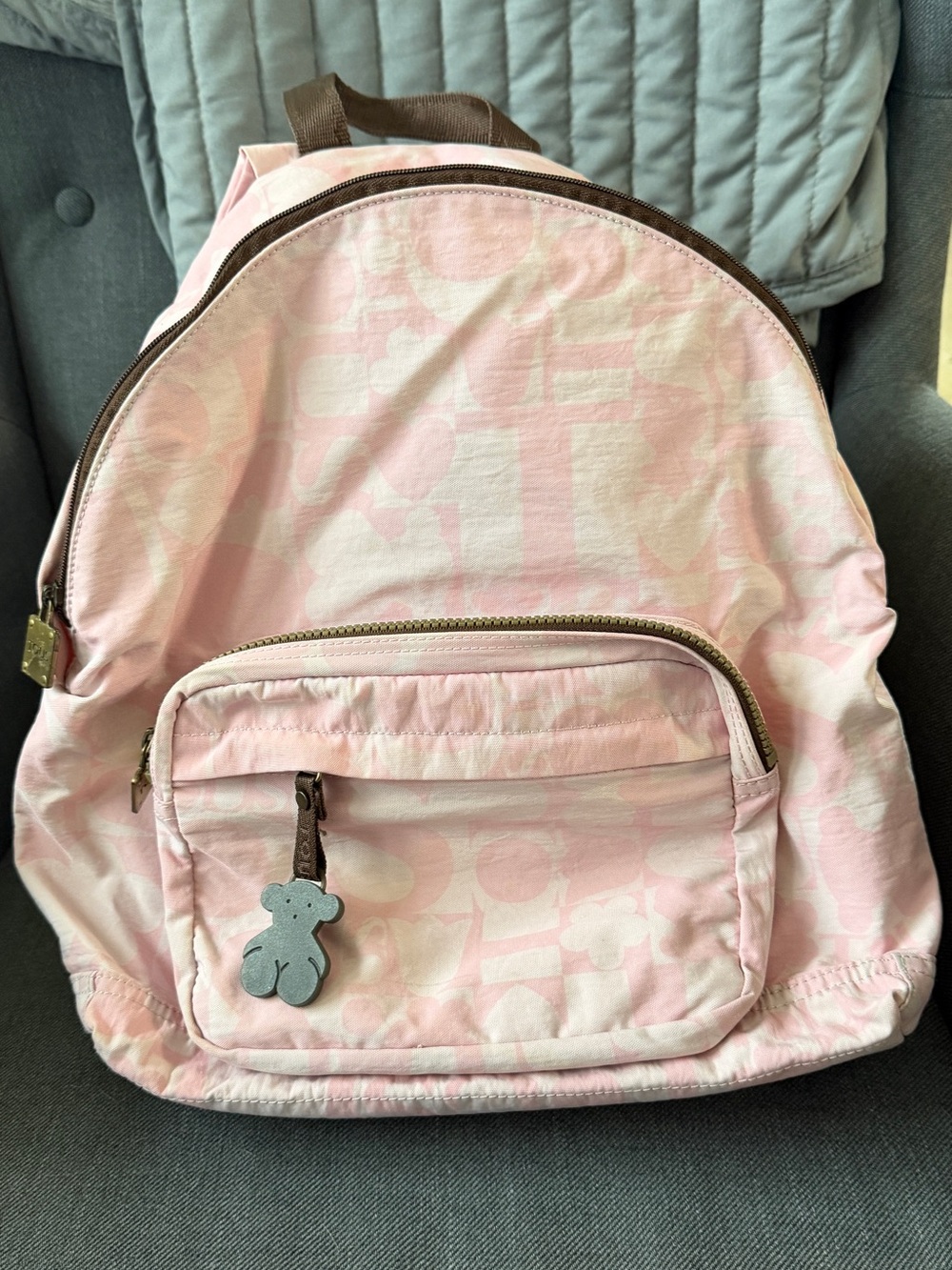 Tous Pink Teddy Charm Backpack